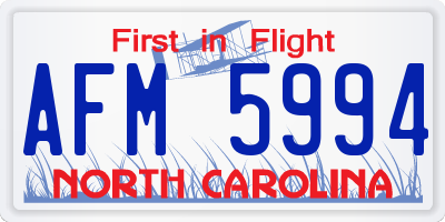 NC license plate AFM5994