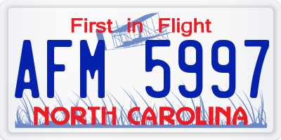NC license plate AFM5997