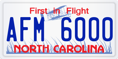 NC license plate AFM6000