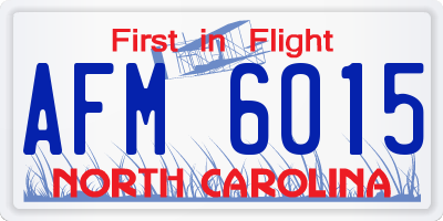 NC license plate AFM6015