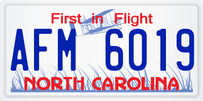 NC license plate AFM6019