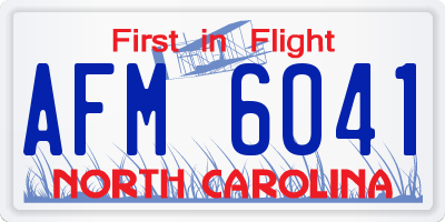 NC license plate AFM6041