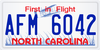 NC license plate AFM6042