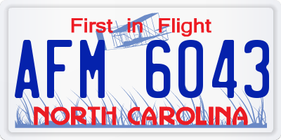 NC license plate AFM6043