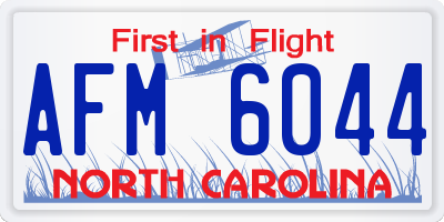 NC license plate AFM6044