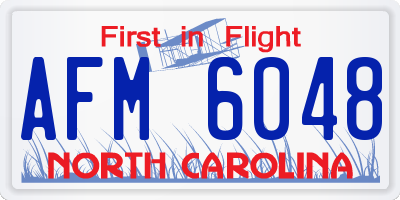 NC license plate AFM6048