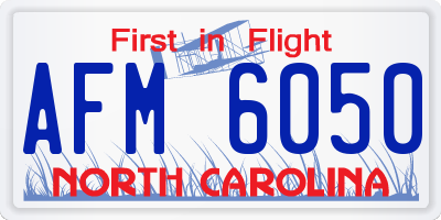 NC license plate AFM6050