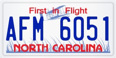 NC license plate AFM6051