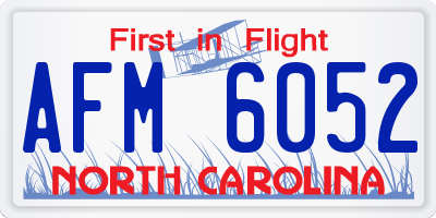 NC license plate AFM6052