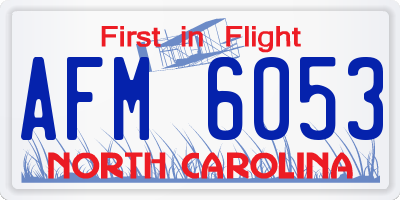 NC license plate AFM6053