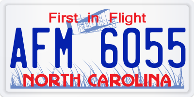 NC license plate AFM6055