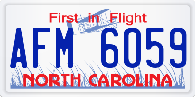 NC license plate AFM6059