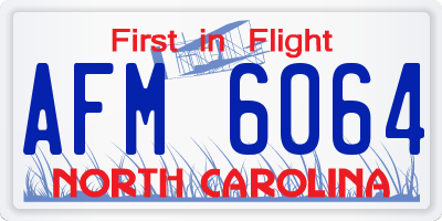 NC license plate AFM6064