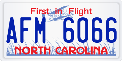 NC license plate AFM6066