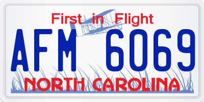 NC license plate AFM6069