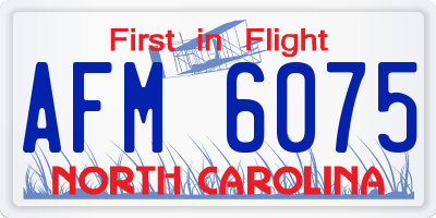 NC license plate AFM6075