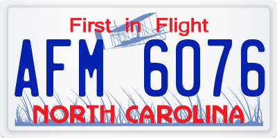 NC license plate AFM6076