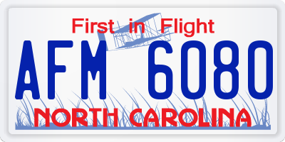 NC license plate AFM6080