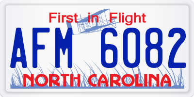 NC license plate AFM6082