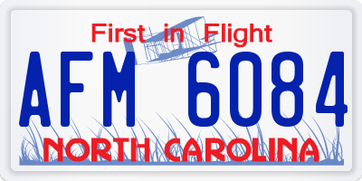 NC license plate AFM6084