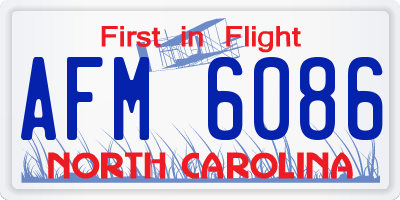 NC license plate AFM6086