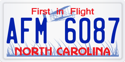 NC license plate AFM6087