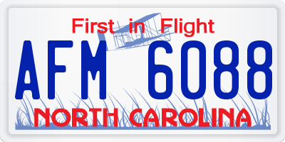 NC license plate AFM6088