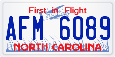 NC license plate AFM6089
