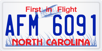NC license plate AFM6091