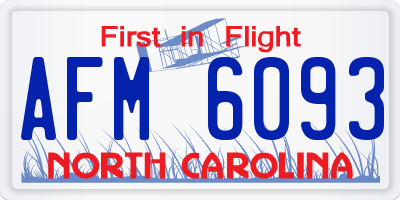 NC license plate AFM6093