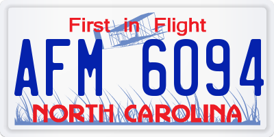 NC license plate AFM6094
