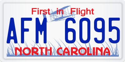 NC license plate AFM6095