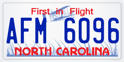 NC license plate AFM6096
