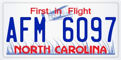 NC license plate AFM6097