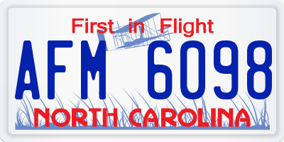 NC license plate AFM6098