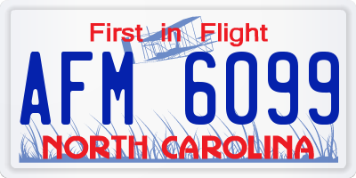 NC license plate AFM6099