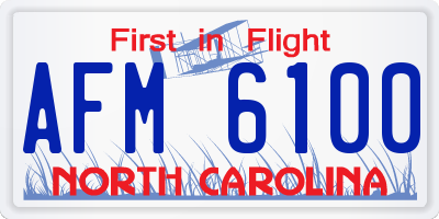 NC license plate AFM6100