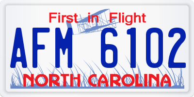 NC license plate AFM6102