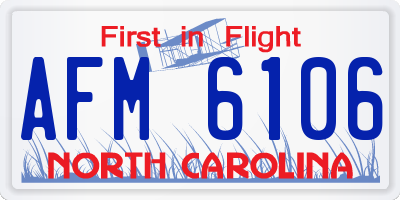 NC license plate AFM6106