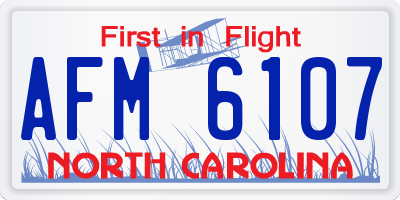 NC license plate AFM6107