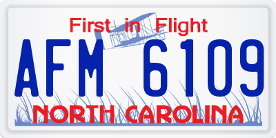 NC license plate AFM6109