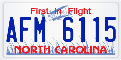 NC license plate AFM6115