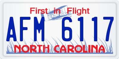 NC license plate AFM6117