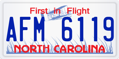 NC license plate AFM6119