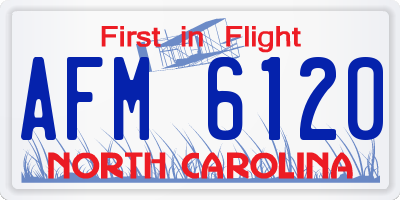 NC license plate AFM6120