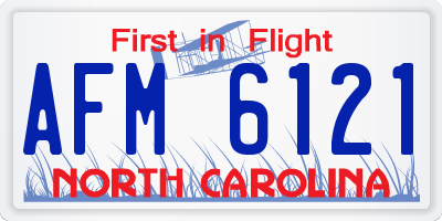 NC license plate AFM6121