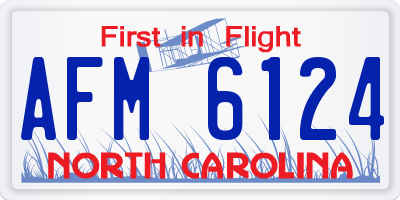 NC license plate AFM6124