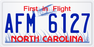 NC license plate AFM6127