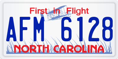NC license plate AFM6128