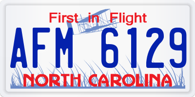 NC license plate AFM6129